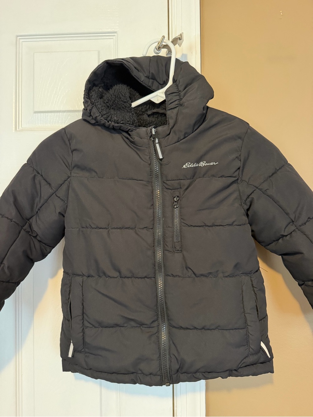 Eddie Bauer Kids Black Hooded Puffer Jacket